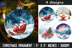Christmas round ornaments sublimation design Product Image 1