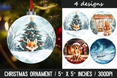 Christmas round ornaments sublimation design Product Image 1