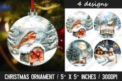 Christmas round ornaments sublimation design Product Image 1