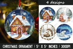 Christmas round ornaments sublimation design Product Image 1