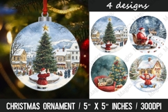 Christmas round ornaments sublimation design Product Image 1