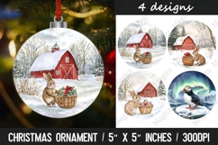 Christmas round ornaments sublimation design Product Image 1