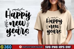 Happy new years SVG, Christmas Round Ornaments SVG Product Image 1