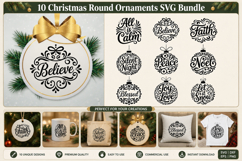 Christmas Round Ornaments Svg bundle Product Image 1