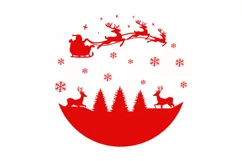 Christmas Round Scene SVG, Christmas Round SVG Design Product Image 2