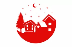 Christmas Round Scene SVG, Christmas Round SVG Design Product Image 2