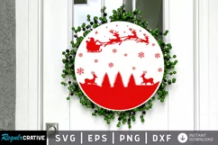 Christmas Round Scene SVG, Christmas Round SVG Design Product Image 1