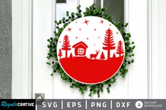 Christmas Round Scene SVG, Christmas Round SVG Design Product Image 1