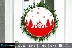 Christmas Round Scene SVG, Christmas Round SVG Design Product Image 1