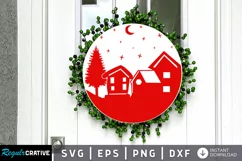 Christmas Round Scene SVG, Christmas Round SVG Design Product Image 1