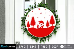 Christmas Round Scene SVG, Christmas Round SVG Design Product Image 1