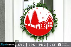 Christmas Round Scene SVG, Christmas Round SVG Design Product Image 1