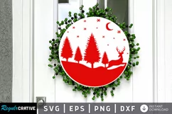 Christmas Round Scene SVG, Christmas Round SVG Design Product Image 1