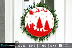 Christmas Round Scene SVG, Christmas Round SVG Design Product Image 1