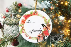 Christmas Wreath Sublimation Monogram, Family Name Xmas PNG Product Image 3