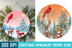 Christmas Ornaments Round Sign PNG, Christmas Round Sign PNG Product Image 1