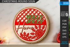 Christmas Round Sign Laser Cut|Winter Wall Decor|Door Hanger Product Image 1