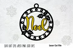 Noel SVG| Christmas Ornament SVG| New Year Sign Laser Cut