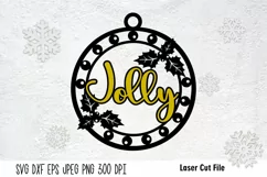 Christmas Ornament SVG| Jolly SVG| New Year Sign SVG|Laser Cut