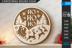 Christmas Round Sign Laser Cut|Winter Wall Decor|Door Hanger Product Image 1