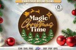 Christmas Round Signs Laser Cut Bundle, Round Layered Signs Product Image 8