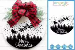 Christmas Svg, Round Sign Merry Christmas svg Santa claus Product Image 1
