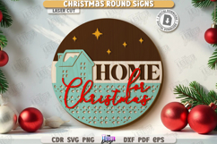 Christmas Round Signs Laser Cut Bundle, Round Layered Signs Product Image 9