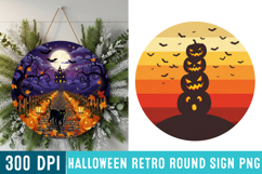 Halloween Round Sign Design PNG Perfect for Spooky Season Product Image 1