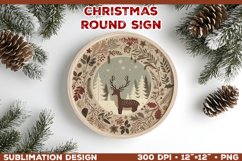 Cozy Woodland Animals Christmas Ornament Sublimation Design Product Image 1