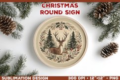 Cozy Woodland Animals Christmas Ornament Sublimation Design Product Image 1