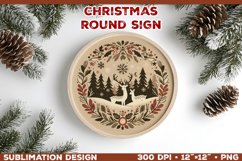 Cozy Woodland Animals Christmas Ornament Sublimation Design Product Image 1