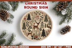 Cozy Woodland Animals Christmas Ornament Sublimation Design Product Image 1
