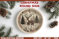 Cozy Woodland Animals Christmas Ornament Sublimation Design Product Image 1