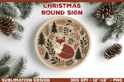 Cozy Woodland Animals Christmas Ornament Sublimation Design Product Image 1