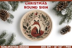 Cozy Woodland Animals Christmas Ornament Sublimation Design Product Image 1