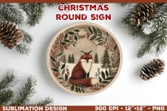Cozy Woodland Animals Christmas Ornament Sublimation Design Product Image 1