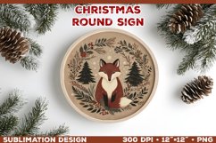 Cozy Woodland Animals Christmas Ornament Sublimation Design Product Image 1