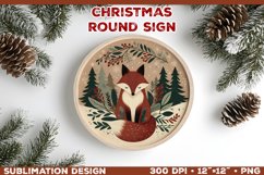 Cozy Woodland Animals Christmas Ornament Sublimation Design Product Image 1