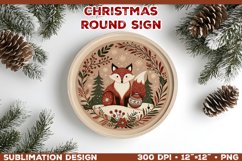 Cozy Woodland Animals Christmas Ornament Sublimation Design Product Image 1