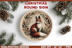 Cozy Woodland Animals Christmas Ornament Sublimation Design Product Image 1