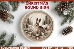 Cozy Woodland Animals Christmas Ornament Sublimation Design Product Image 1