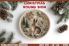 Cozy Woodland Animals Christmas Ornament Sublimation Design Product Image 1