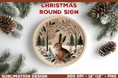 Cozy Woodland Animals Christmas Ornament Sublimation Design Product Image 1