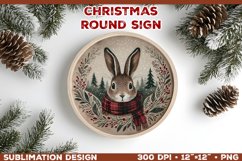 Cozy Woodland Animals Christmas Ornament Sublimation Design Product Image 1