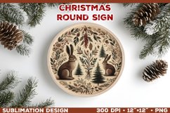 Cozy Woodland Animals Christmas Ornament Sublimation Design Product Image 1