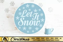 Let It Snow SVG Christmas Round Door Sign SVG Christmas SVG Product Image 4