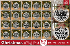 Christmas Round Sign SVG Bundle | Farmhouse Holiday Sign SVG Product Image 2