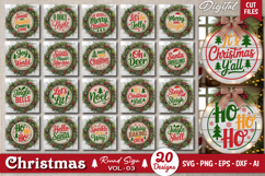 Farmhouse Christmas Sign SVG Bundle | Round Sign Holiday SVG Product Image 1