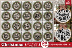 Farmhouse Christmas Sign SVG Bundle | Round Sign Holiday SVG Product Image 2