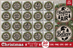 Rustic Christmas Round Sign SVG Bundle | Holiday Decor SVG Product Image 2